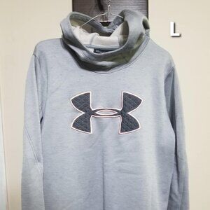 Women's Hoodie Under Armour L Silver Loose Activewear Cold Gear Leisure Sporty